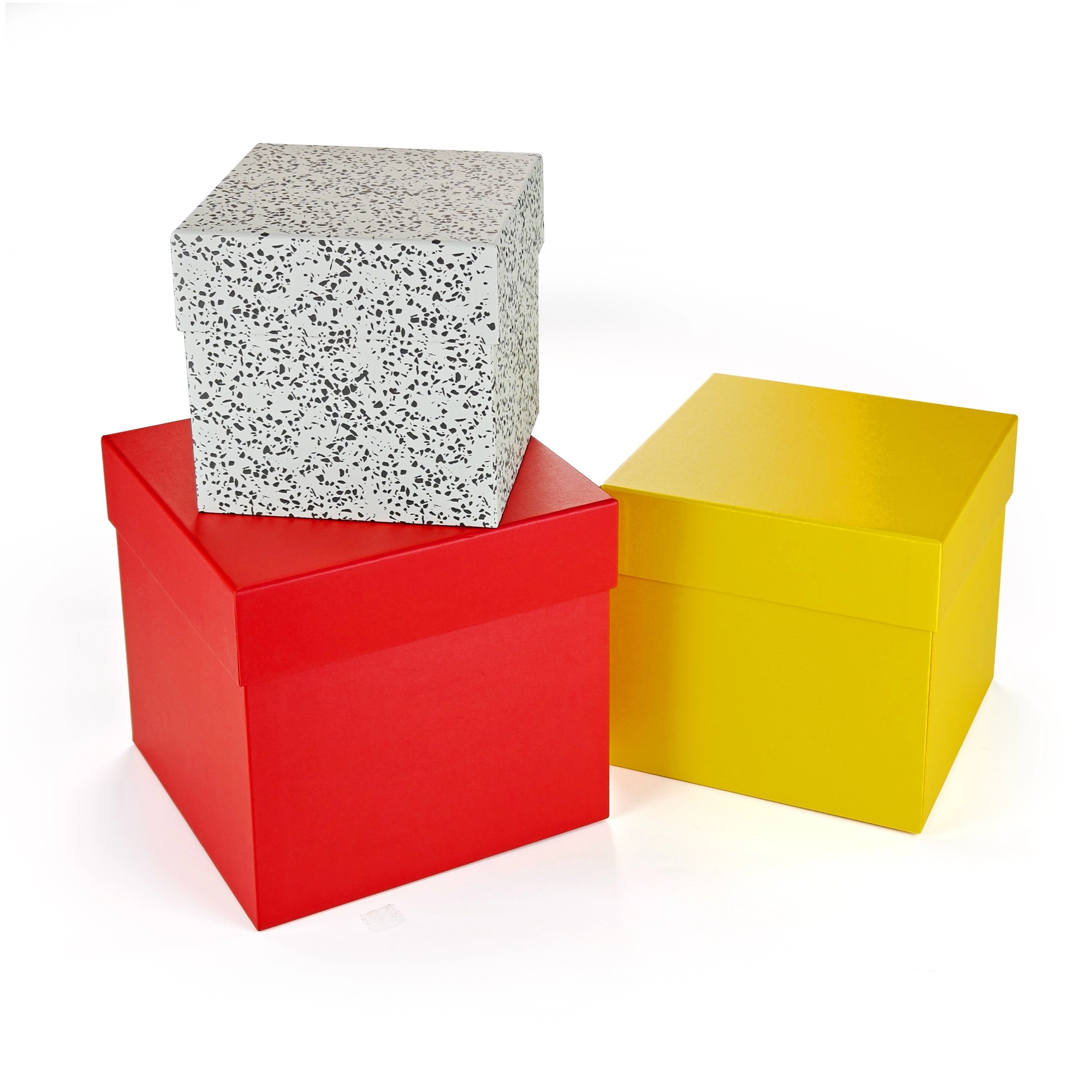 Scatole con coperchio e base